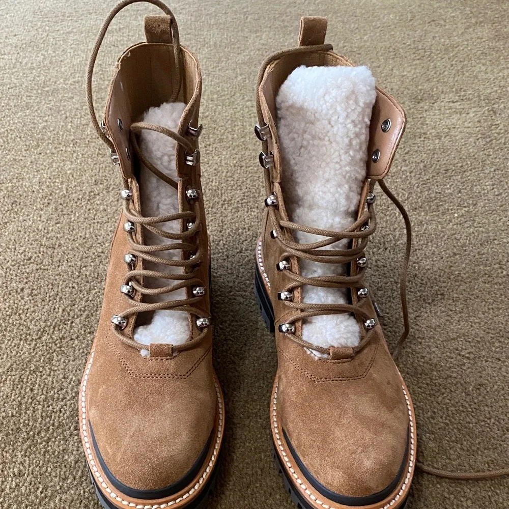 Marc Fisher 7M Izzie Women's Tan Suede Boots NEW no box - Picture 1 of 7
